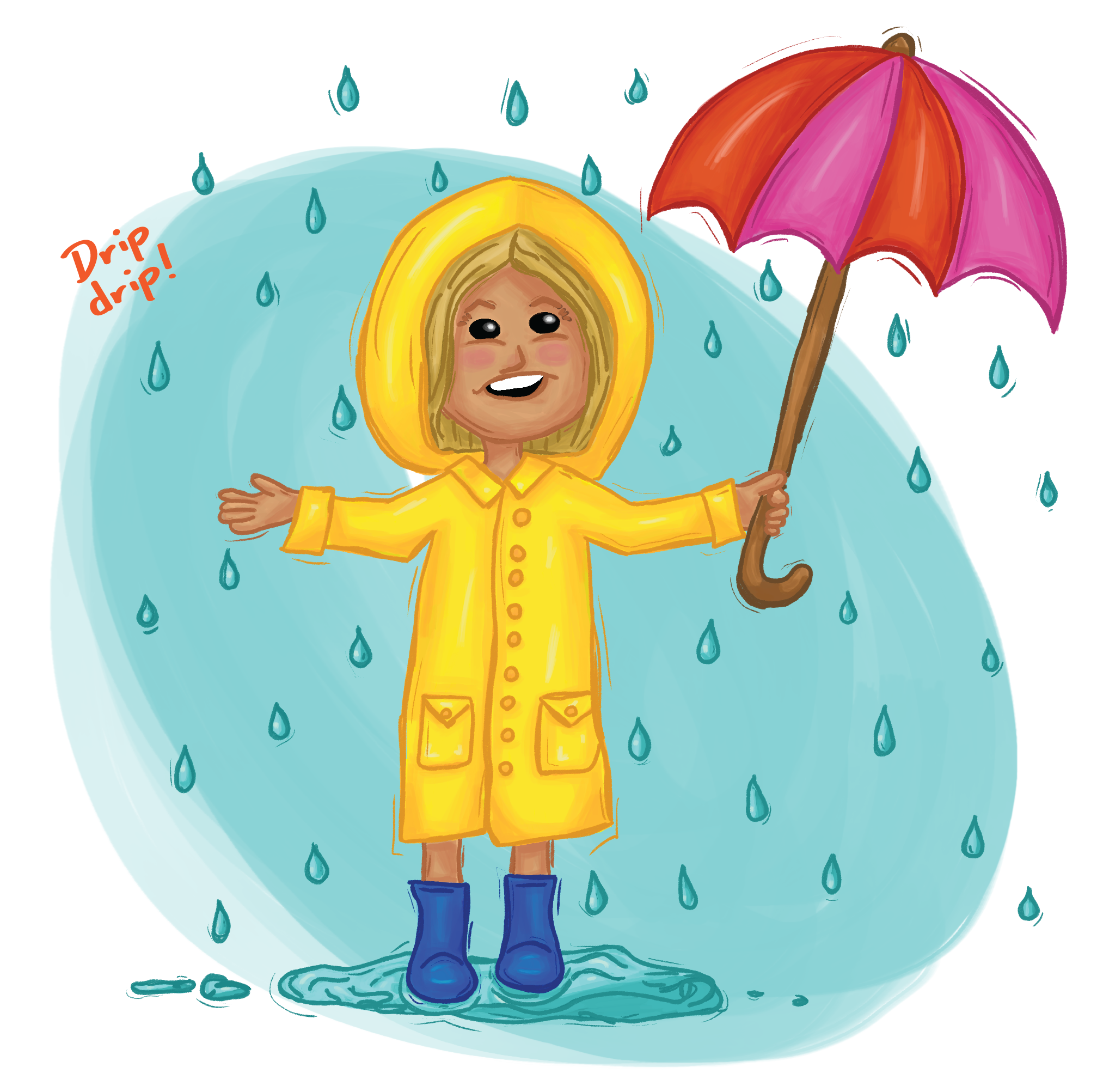 Vannah learning how to enjoy the rain